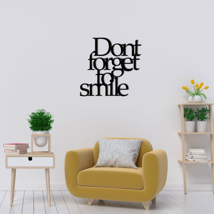 Wallity Dont Forget To Smıle Metal Decor Negro